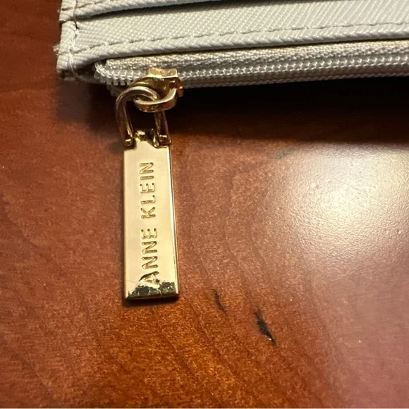 Anne Klein Gray Wallet with Gold Accents - Picture 2 of 5